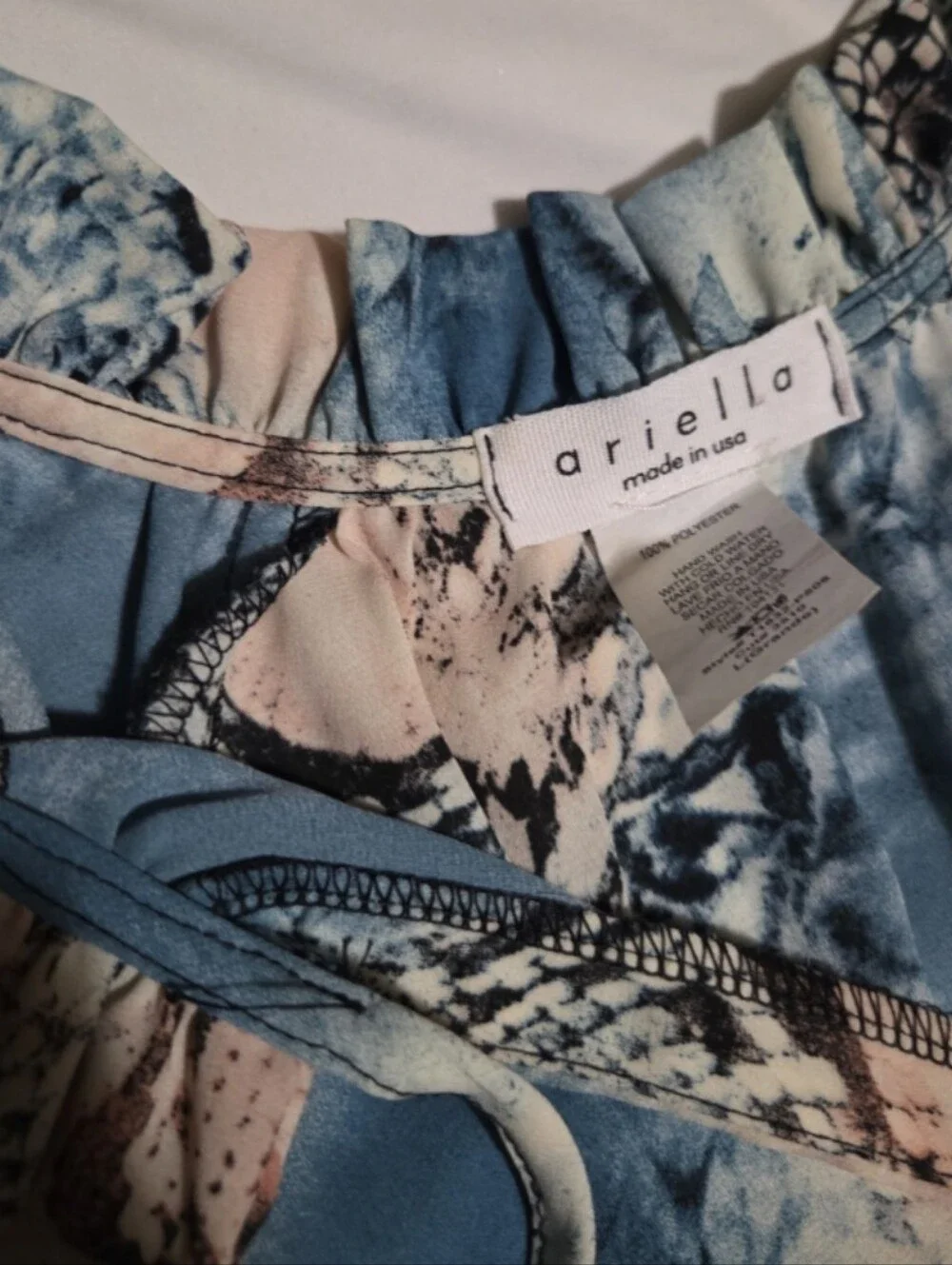 Ariella women's large pink blue scale design Blouse #30